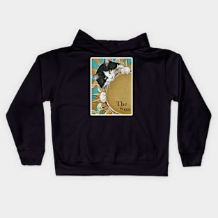 Cats Love The Sunshine - White Outlined Version - 'The Sun' Kids Hoodie